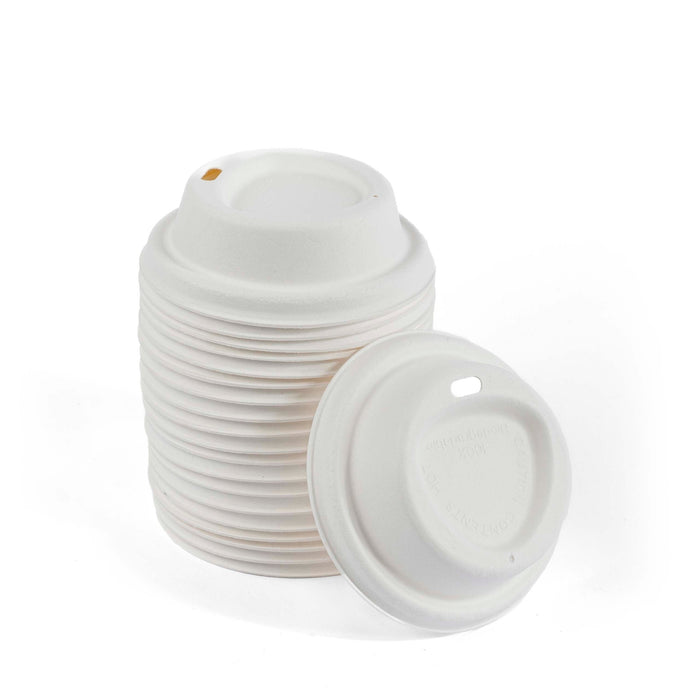Sugarcane Bagasse Lid for 250ml Cup, 80mm
